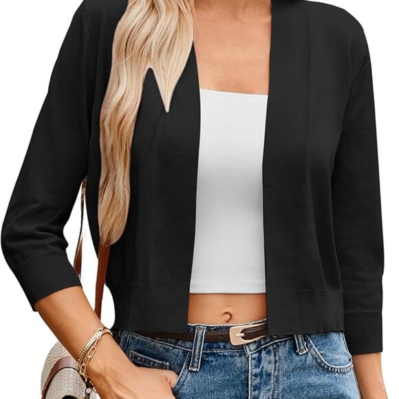 Grace Karin Open Front Cardigan, Black, Size Medium - Picture 2 of 4